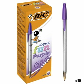 Ensemble de Stylos Bic Cristal Fun Pourpre 1,6 mm (18 Unités): Plus de 300.000 produits de grandes marques en vente directe à pr