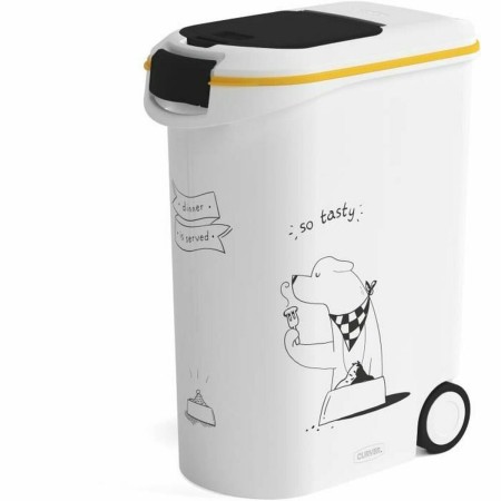 Boîte d'aliments pour animaux Curver 794096 Avec des roues Blanc Plastique 20 kg 54 L 49,3 x 27,8 x 60,5 cm: Plus de 300.000 pro
