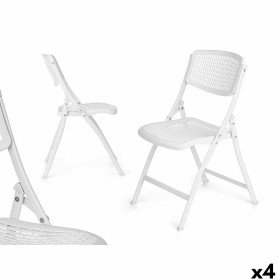 Chaise Pliante GiftDecor 12721 Blanc 59 x 50 x 82 cm 108 x 11,5 x 50 cm (4 Unités): Plus de 300.000 produits de grandes marques 