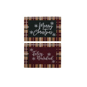 Paillasson DKD Home Decor Blanc Marron Rouge Vert PVC Fibres de coco 60 x 40 x 1,5 cm (2 Unités): Plus de 300.000 produits de gr