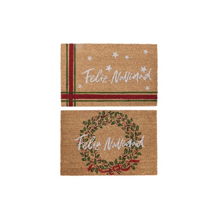 Paillasson DKD Home Decor Blanc Marron Rouge Vert PVC Fibres de coco 60 x 40 x 1,5 cm (2 Unités): Plus de 300.000 produits de gr