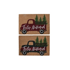 Paillasson DKD Home Decor Blanc Marron Rouge Vert PVC Fibres de coco 60 x 40 x 1,5 cm (2 Unités): Plus de 300.000 produits de gr