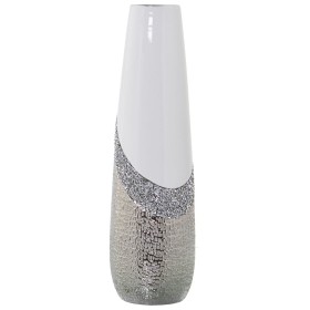 Vase Alexandra House Living Blanc Argenté Céramique Brillant 13 x 13 x 45 cm: Plus de 300.000 produits de grandes marques en ven