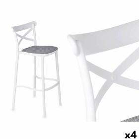 Tabouret GiftDecor PC-175B Blanc Gris polypropylène Rotin 41 x 103 x 52,5 cm (4 Unités): Plus de 300.000 produits de grandes mar