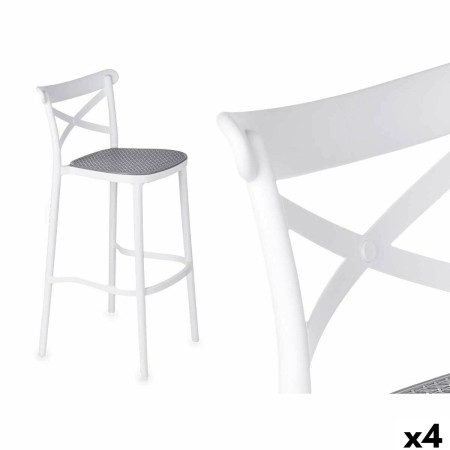 Tabouret GiftDecor PC-175B Blanc Gris polypropylène Rotin 41 x 103 x 52,5 cm (4 Unités): Plus de 300.000 produits de grandes mar
