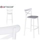 Tabouret GiftDecor PC-175B Blanc Gris polypropylène Rotin 41 x 103 x 52,5 cm (4 Unités): Plus de 300.000 produits de grandes mar