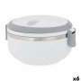 Boîte à lunch Kinvara SW8034A-1 1 Blanc Gris Anthracite Acier inoxydable polypropylène 700 ml 16 x 9 x 14,5 cm (6 Unités): Plus 