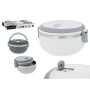 Boîte à lunch Kinvara SW8034A-1 1 Blanc Gris Anthracite Acier inoxydable polypropylène 700 ml 16 x 9 x 14,5 cm (6 Unités): Plus 