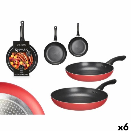 Ensemble de poêle Kinvara 4 Noir Rouge Aluminium Bakélite 22,5 X 4,3 cm 26 x 4,7 cm (6 Unités): Plus de 300.000 produits de gran