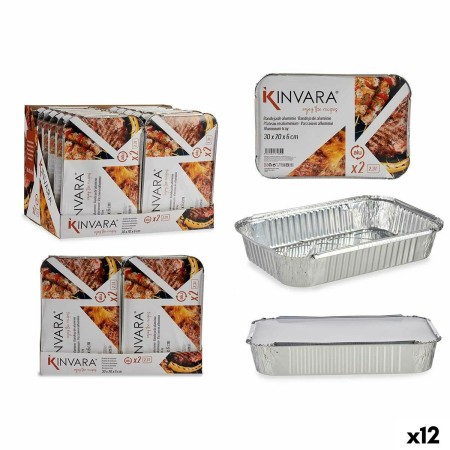 Lot de plateaux pour aliments Kinvara 82176 Argenté Aluminium 2,3 L 21 x 6 x 30,5 cm (12 Unités): Plus de 300.000 produits de gr