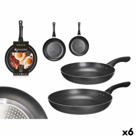 Ensemble de poêle Kinvara 3 Noir Aluminium Bakélite 22,5 X 4,3 cm 26,4 x 4,7 cm (6 Unités): Plus de 300.000 produits de grandes 