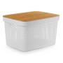 Boîte Multiusage Kinvara CH52970 (25) Blanc Marron Bambou polypropylène 35,7 x 22 x 26,2 cm (4 Unités): Plus de 300.000 produits