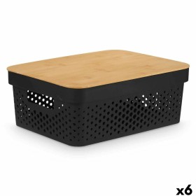 Boîte Multiusage Kinvara CH52980 (26) Marron Noir Bambou polypropylène 35,7 x 14 x 26,2 cm (6 Unités): Plus de 300.000 produits 