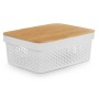 Boîte Multiusage Kinvara CH52980 (27) Blanc Marron Bambou polypropylène 35,7 x 14 x 26,2 cm (6 Unités): Plus de 300.000 produits