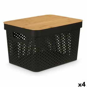 Boîte Multiusage Kinvara CH52970 (24) Marron Noir Bambou polypropylène 35,7 x 22 x 26,2 cm (4 Unités): Plus de 300.000 produits 