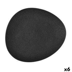 Assiette plate Bidasoa Fosil Noir Céramique Oblongue 28 x 24,8 x 2,5 cm (6 Unités): Plus de 300.000 produits de grandes marques 