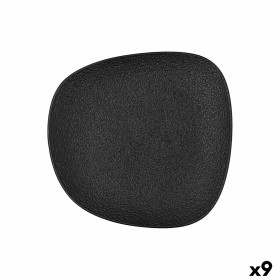 Assiette plate Bidasoa Fosil Noir Céramique Carré 21,1 x 20,3 x 2,3 cm (9 Unités): Plus de 300.000 produits de grandes marques e