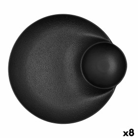 Assiette creuse Bidasoa Fosil Noir Céramique 27,5 x 25,7 x 3,6 cm (8 Unités): Plus de 300.000 produits de grandes marques en ven