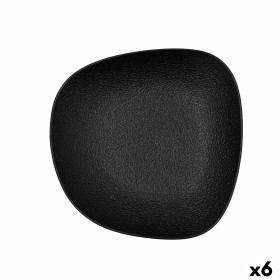 Assiette creuse Bidasoa Fosil Noir Céramique Carré 21,9 x 21,7 x 4,8 cm (6 Unités): Plus de 300.000 produits de grandes marques 