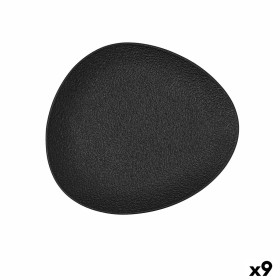 Assiette plate Bidasoa Fosil Noir Céramique Oblongue 22,8 x 20,1 x 2,2 cm (9 Unités): Plus de 300.000 produits de grandes marque