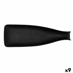 Plateau apéritif Bidasoa Fosil Noir Céramique Alumine Bouteille 38,5 x 12,7 x 4,8 cm (9 Unités): Plus de 300.000 produits de gra