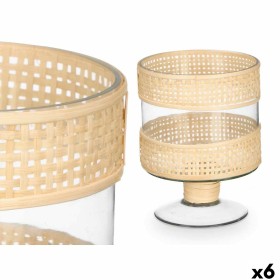 Bougeoir GiftDecor SG-29685 Transparent Naturel verre Rotin 15 x 20 x 15 cm (6 Unités): Plus de 300.000 produits de grandes marq