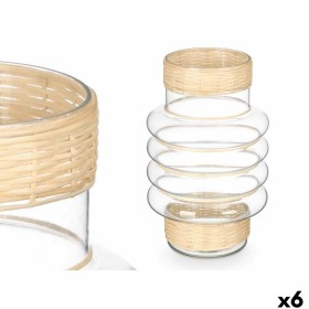 Bougeoir GiftDecor SG-29853 Transparent Naturel verre Rotin 18 x 30 x 18 cm (6 Unités): Plus de 300.000 produits de grandes marq