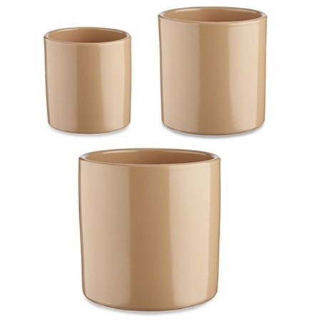 Set de pots Ibergarden CILINDRO-1019 Beige Argile Cylindre Ø 14 cm Ø 22 cm Ø 17 cm 3 Pièces: Plus de 300.000 produits de grandes