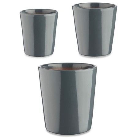 Set de pots Ibergarden CONICO-7011 Anthracite Argile Cónica Ø 14 cm Ø 22 cm Ø 17 cm 3 Pièces: Plus de 300.000 produits de grande
