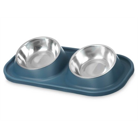 Mangeoire pour chiens Bleu Métal 40 x 8,5 x 22 cm Double: Plus de 300.000 produits de grandes marques en vente directe à prix us
