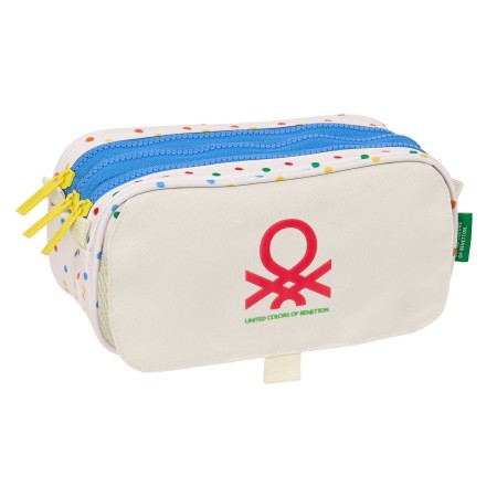 Trousse Fourre-Tout Triple Benetton Topitos Blanc (21,5 x 10 x 8 cm): Plus de 300.000 produits de grandes marques en vente direc
