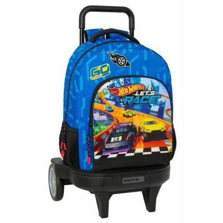 Cartable Hot Wheels Let's race Bleu Noir 33 x 45 x 22 cm: Plus de 300.000 produits de grandes marques en vente directe à prix us