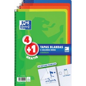 Lot de cahiers Oxford Multicouleur Din A4 80 Volets 21,5 x 31,5 cm 5 Pièces: Plus de 300.000 produits de grandes marques en vent