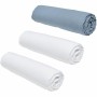 Drap housse TODAY Blanc/Gris 160 x 200 cm 3 Unités: Plus de 300.000 produits de grandes marques en vente directe à prix usine su