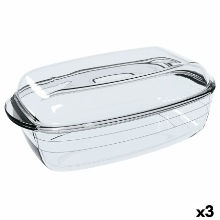 Moule pour four Ô Cuisine Rectangulaire Avec couvercle 37,5 x 22,5 x 10,6 cm Transparent (3 Unités): Plus de 300.000 produits de