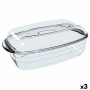 Moule pour four Ô Cuisine Rectangulaire Avec couvercle 37,5 x 22,5 x 10,6 cm Transparent (3 Unités): Plus de 300.000 produits de