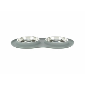Mangeoire pour chiens Trixie Gris Acier inoxydable Ø 16 cm Double 2 × 0,3 L 47 × 3 × 26 CM: Plus de 300.000 produits de grandes 