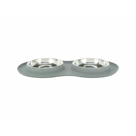 Mangeoire pour chiens Trixie Gris Acier inoxydable Ø 16 cm Double 2 × 0,3 L 47 × 3 × 26 CM: Plus de 300.000 produits de grandes 