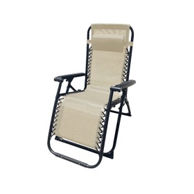 Marbueno Chaise Longue Pliante Acier Avec Coussin Jardin et Piscine 90X66X108 cm Gravité Zéro Beige 10005: Plus de 300.000 produ