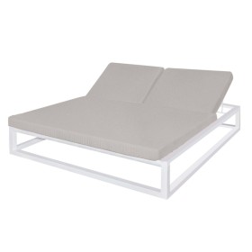 Chaise longue Luana Double 180 x 200 x 43 cm Blanc Gris acier: Plus de 300.000 produits de grandes marques en vente directe à pr