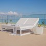 Chaise longue Luana Double 180 x 200 x 43 cm Blanc Gris acier: Plus de 300.000 produits de grandes marques en vente directe à pr
