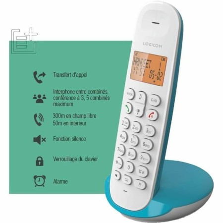 Téléphone fixe Logicom DECT ILOA 150 SOLO Turquoise: Plus de 300.000 produits de grandes marques en vente directe à prix usine s
