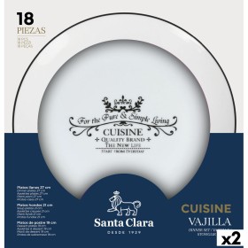 Assiettes Santa Clara Cuisine Porcelaine Ronde 18 Pièces (2 Unités): Plus de 300.000 produits de grandes marques en vente direct