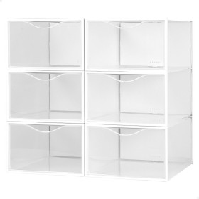 Boîte à chaussures empilable Max Home Blanc 6 Unités polypropylène ABS 23 x 14,5 x 33,5 cm: Plus de 300.000 produits de grandes 
