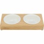 Mangeoire pour chiens Trixie Blanc Naturel Céramique Bambou Ø 12 cm 2 x 250 ml 30 × 5 × 14 cm: Plus de 300.000 produits de grand