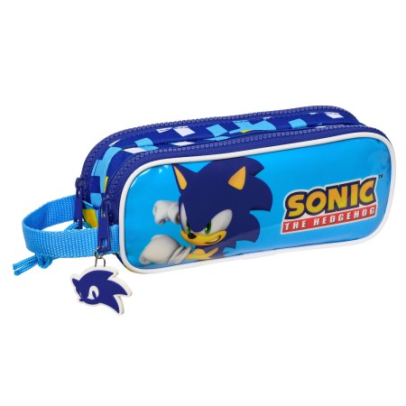 Trousse Fourre-Tout Double Sonic Speed Bleu 21 x 8 x 6 cm: Plus de 300.000 produits de grandes marques en vente directe à prix u