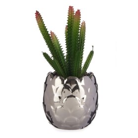 Plante décorative Ibergarden HY2-44 Céramique Plastique Cactus 10 x 20 x 10 cm Argenté: Plus de 300.000 produits de grandes marq