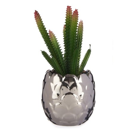 Plante décorative Ibergarden HY2-44 Céramique Plastique Cactus 10 x 20 x 10 cm Argenté: Plus de 300.000 produits de grandes marq