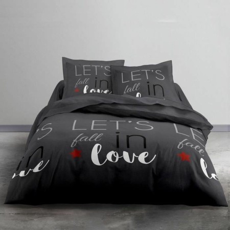 Jeu de draps TODAY Amour Gris Lit double 240 x 260 cm: Plus de 300.000 produits de grandes marques en vente directe à prix usine
