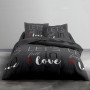 Jeu de draps TODAY Amour Gris Lit double 240 x 260 cm: Plus de 300.000 produits de grandes marques en vente directe à prix usine